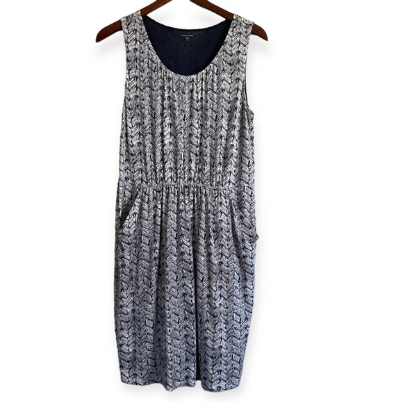 Garnet Hii Dresses & Skirts - Garnet Hill Sleeveless Pocket-Detail Dress Medium Blue Lined Tencel